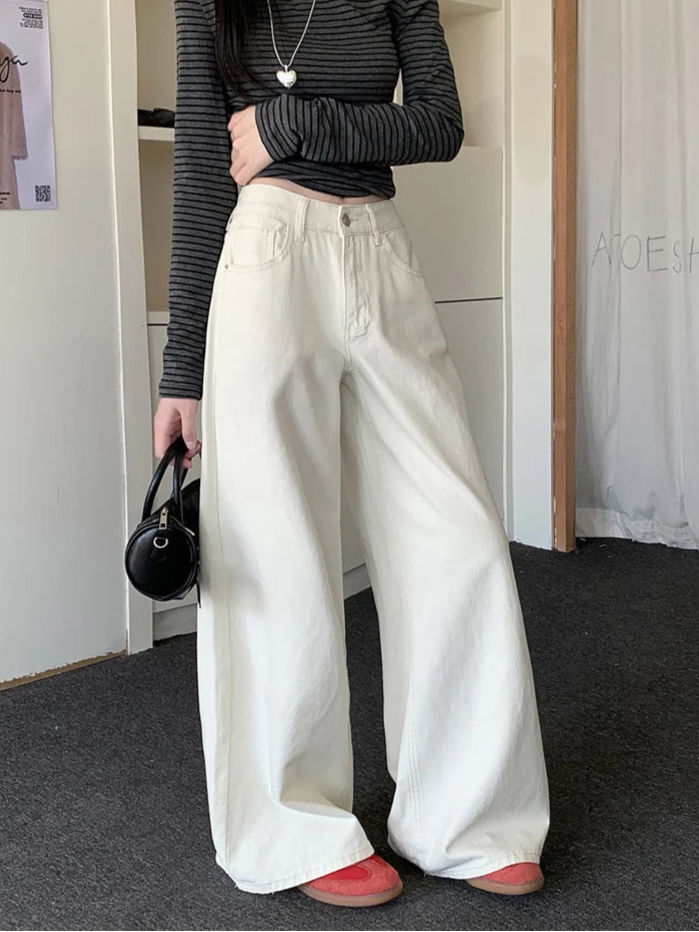 Botvotee White Baggy Jeans